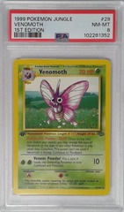 V1696: 1999: Venomoth: 29/64: Jungle: 1ST Edition: PSA: 8: NM-MT: 102261352